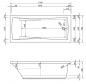 Preview: Acryl Badewanne Andorra 170 x 75 cm weiß Wanne Styropor Wannenträger rechteck