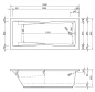 Preview: Acryl Badewanne Andorra 180x 80 cm weiß Wanne Styropor Wannenträger rechteck