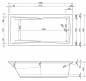 Mobile Preview: Acryl Badewanne Andorra 190x 90 cm weiß Wanne Styropor Wannenträger rechteck