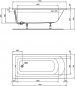 Preview: Acryl Badewanne Ideal Standard Emil 170 x 75 Komplettset Multiplex Körperform