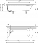 Preview: Acryl Badewanne Ideal Standard Emil 180 x 80 Komplettset Multiplex Körperform