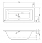 Preview: Acryl Badewanne Lupor 175 x 80 cm weiß Wanne Styropor Wannenträger rechteck