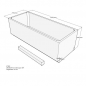 Preview: Acryl Badewanne Lupor 190 x 80 cm weiß Wanne Styropor Wannenträger rechteck