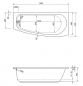 Preview: Acryl Raumsparwanne Compact 169 x 74 cm rechts weiß Wanne Styropor Wannenträger