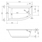 Mobile Preview: Acryl Raumsparwanne Flo links 150 x 85 cm weiß Wanne Styropor Wannenträger