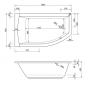 Mobile Preview: Acryl Raumsparwanne Flo links 160 x 95 cm weiß Wanne Styropor Wannenträger