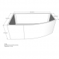 Mobile Preview: Acryl Raumsparwanne Flo links 160 x 95 cm weiß Wanne Styropor Wannenträger