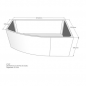 Mobile Preview: Acryl Raumsparwanne Flo rechts 160 x 95 cm weiß Wanne Styropor Wannenträger