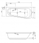 Mobile Preview: Acryl Raumsparwanne Melrose 170 x 75 cm rechts weiß Wanne Styropor Wannenträger