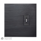 Preview: Mineralguss Duschwanne Lendou 800 x 800 x 35 mm mit Holzstruktur schwarz matt