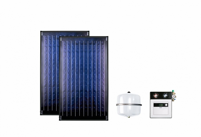 Buderus Solaranlage Logaplus Paket S2 blau 2 x SKN4.0 SM300 SC20 Solarspeicher