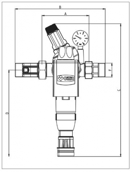 Cillit Galileo HWS 1" DN25 Manometer Rückspülfilter Wasserfilter Druckminderer