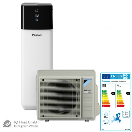 Daikin Altherma 3 R 8 kW Luft Wasser Wärmepumpe Speicher ECH2O 508 H/C Paket