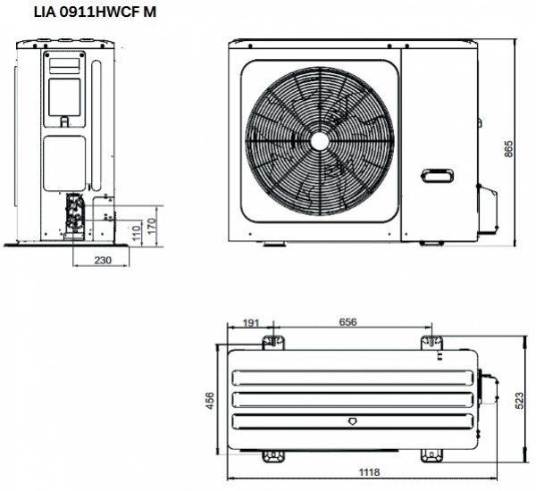 Glen Dimplex Split Wärmepumpe LIA 0911 mit Hydrotower Compakt WWB200 Liter