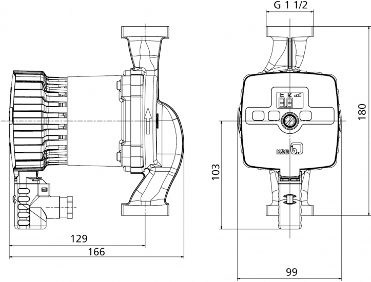 KSB Calio S 25-40 Hocheffizienzpumpe Heizungspumpe Baulänge 180 mm