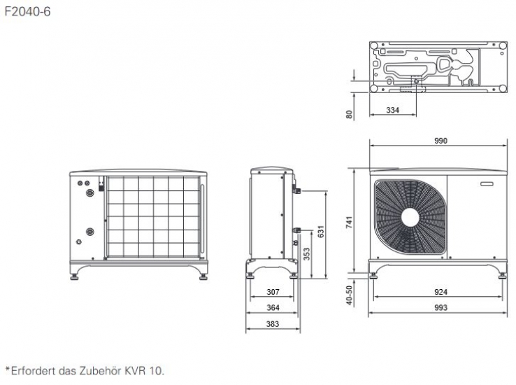 NIBE Luft Wasser Wärmepumpe F2040 6 kW Inneneinheit VVM S320 Split LWP2073