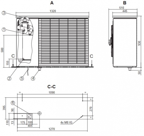 Novelan Luft Wasser Wärmepumpe LAD 5 5,2kW 400V weiss monoblock Aussengerät