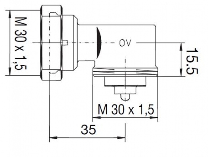 Oventrop Winkeladapter / Schraubverbindung M30 x 1,5 mm Hersteller.: 1011450