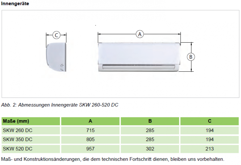 Remko Raumklimagerät SKW 261 DC Klimaanlage Inverter Wandgerät Split 2,6 kW