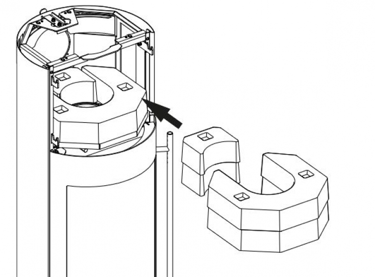 Speicheraufsatz Olsberg PowerBloc für Speichermodul 330 mm Speicher Schamotte
