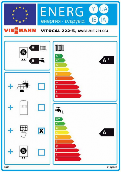 Viessmann Paket Vitocal 222-S Split Luft Wasser Wärmepumpe 230V A-7/W35: 3,8 kW