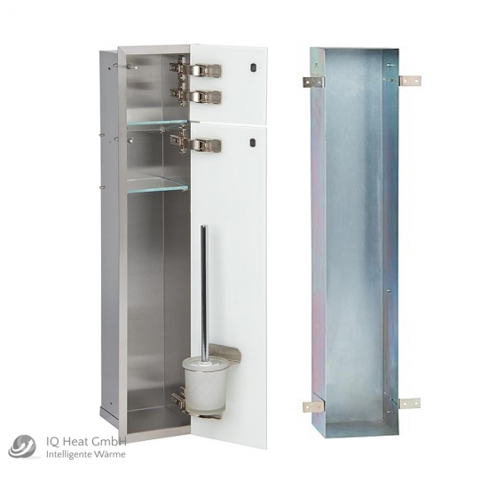 WC Wandcontainer graue Glastür rechts WC Einbauschrank Einbaurahmen Unterputz
