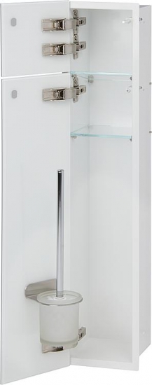 WC Wandcontainer weiß Glastür links WC Einbauschrank Einbaurahmen Unterputz