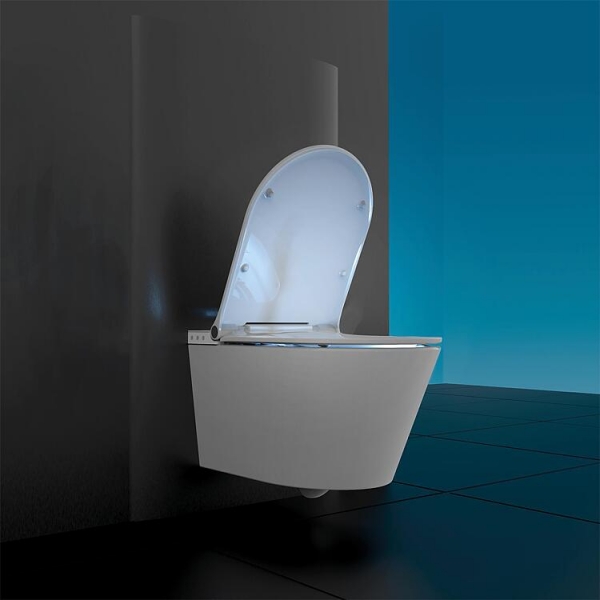 Dusch WC Evenes Loumea Wand WC spülrandlos weiss WC-Sitz softclose