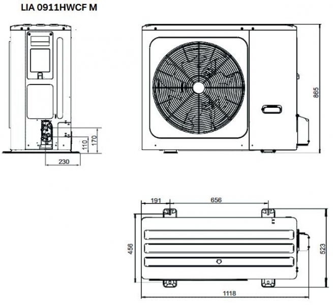 Glen Dimplex Split Wärmepumpe LIA 0608 mit Hydrotower Compakt WWB200 Liter