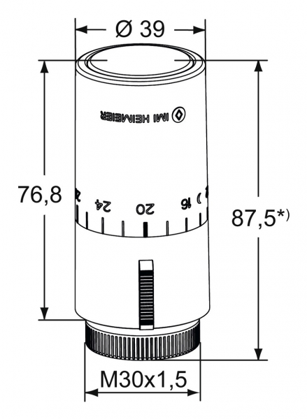 HEIMEIER Design Thermostat-Kopf Halo verchromt M30x1,5 Hersteller: 7500-00.501