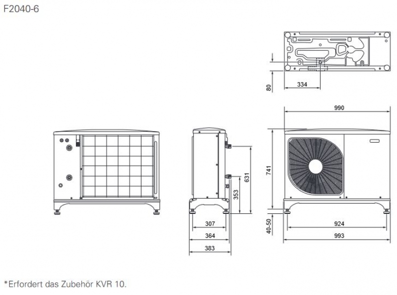 NIBE Luft Wasser Wärmepumpe F2040 6 kW Inneneinheit VVM S320 Split LWP2073