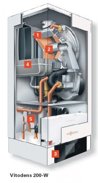 Viessmann Gas Brennwert Gerät Vitodens 200-W 25 kW Vitocell 100-W 150 Liter