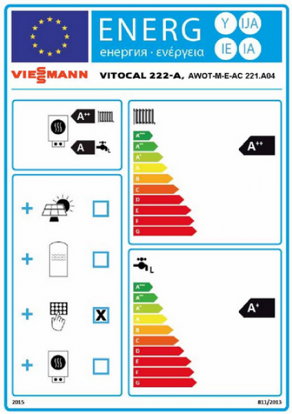 Viessmann Wärmepumpe Vitocal 222-A 3,8 kW + Wohnraumlüftung Vitovent 300-W Kanal
