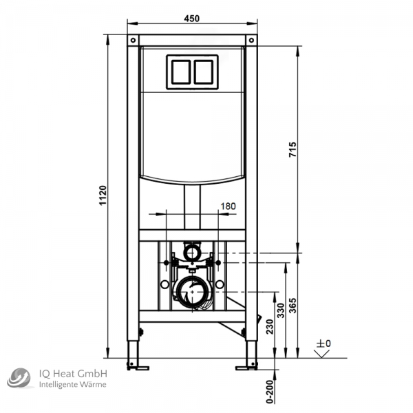 VIS CONEL WC Vorwandelement 112 cm WC-Element UP-Spülkasten Trockenbau