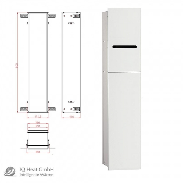 WC Modul emco asis 2.0 Unterputz Tür links Höhe 811mm optiwhite Wandcontainer