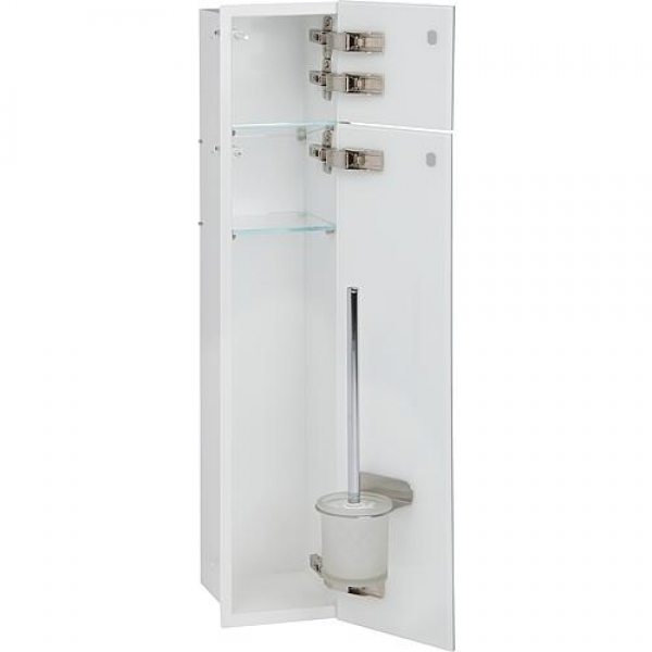 WC Wandcontainer weiß Glastür rechts WC Einbauschrank Einbaurahmen Unterputz