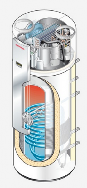 Weishaupt Trinkwasserwärmepumpe Typ WWP T 300 WA mit 1,5 kW Solar WT