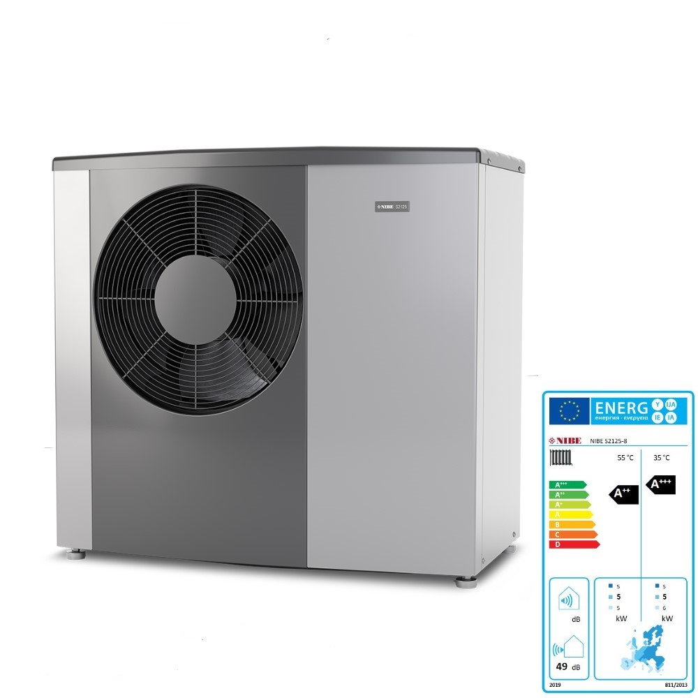 NIBE Luft Wasser Wärmepumpe Paket 2205 S2125-8 + VVM 500 monoblock 2,6-6,8 kW