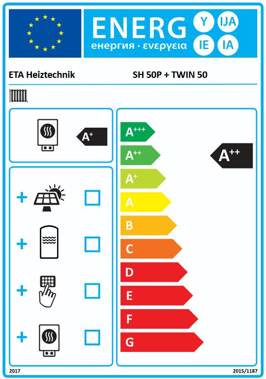 ETA Kombikessel SH 50P Touch mit Pelletsbrenner Twin 50 rechts 20 - 50 kW 11150R