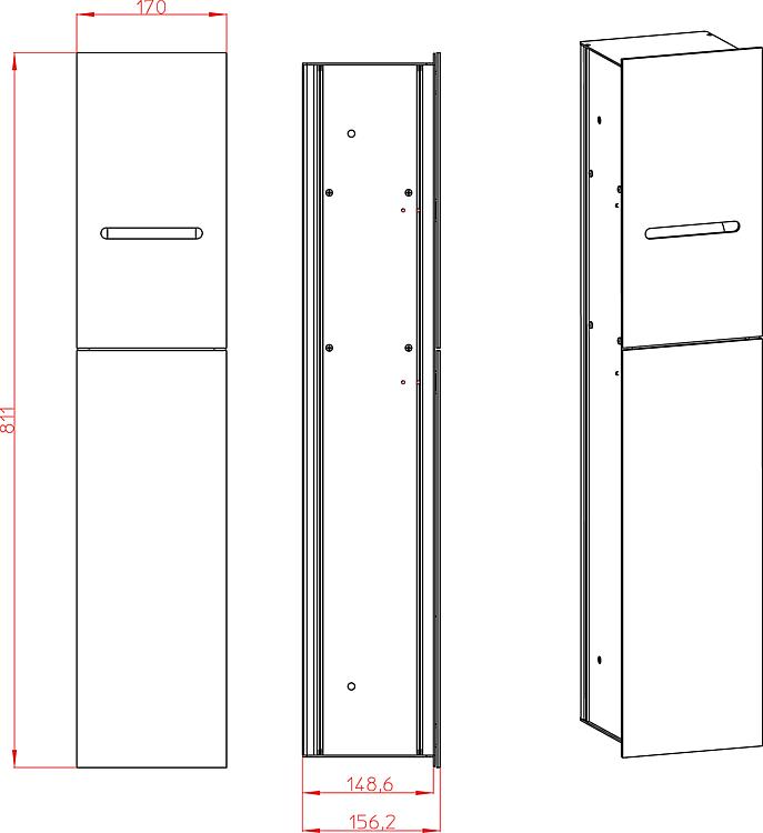WC Modul emco asis 2.0 Anschlag links optiwhite Wandcontainer Einbaurahmen