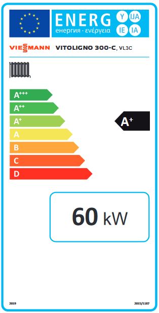 Viessmann Pelletkessel Vitoligno 300-C 60,0 kW Ecotronic Einschub hinten Pellets