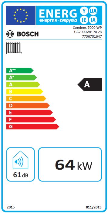 Bosch Gas Brennwertgerät Condens GC7000 WP 70 23 wandhängend Erdgas E