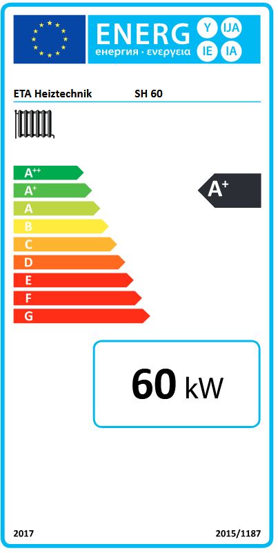 ETA Holzvergaserkessel SH 60P Touch mit beidseitigem Pelletsflansch Stückholz