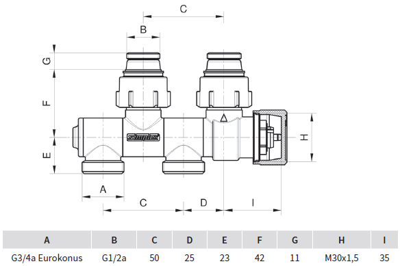 Viessmann Design-Ventilhahnblock links weiß - Multiblock Universalarmatur