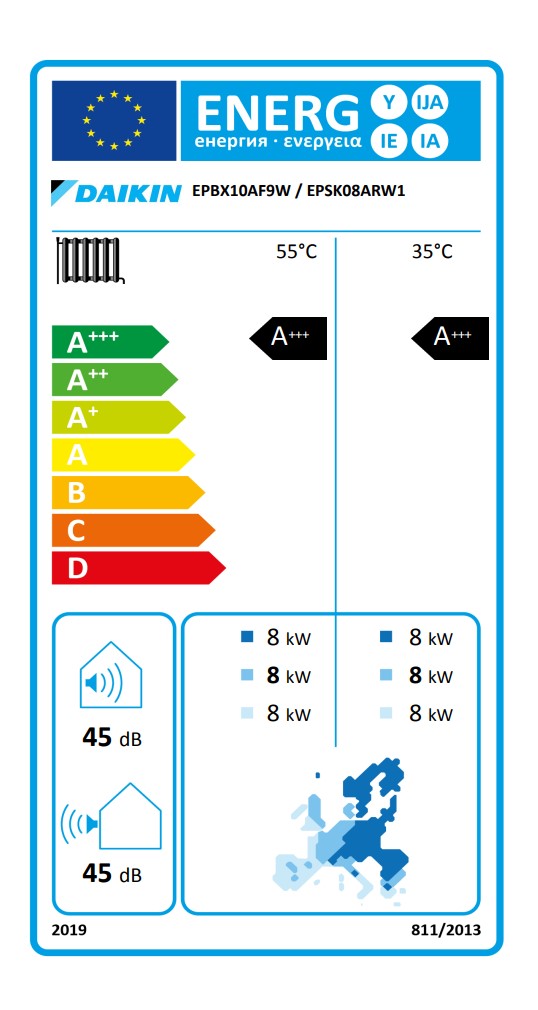 Daikin Paket Wärmepumpe Altherma 4 8 kW EPSK08AW1 Speicher 500 L H/C EPSX10P50A