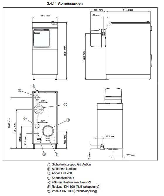 Weishaupt Gasbrennwertkessel WTC-GB470-A Flüssiggas F 48260106 Gasarmatur 1"