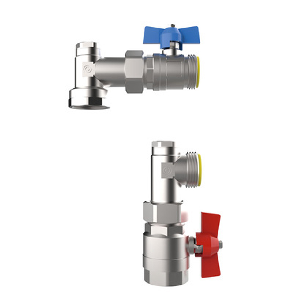 Buderus Kugelhahnset Logafloor KHS V1 2x Kugelhähne 1" vertikale Ausführung