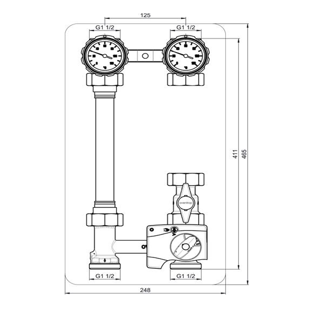 Kessel-Anbindesystem Heizkreisset Regumat M3 ohne Pumpe mit Dämmung DN 25 (1")