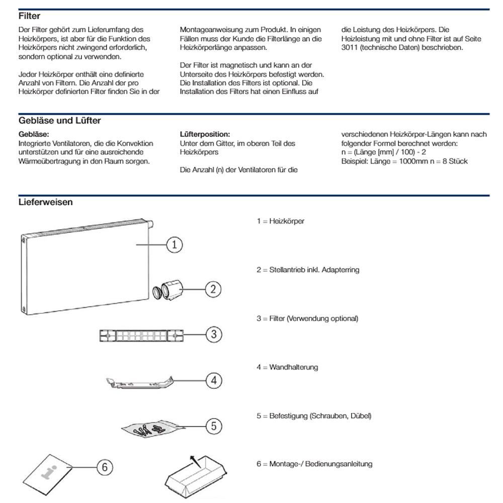 Buderus Logatrend Niedertemperatur Heizkörper VC Plan WP+ BH 500 Anschluss links