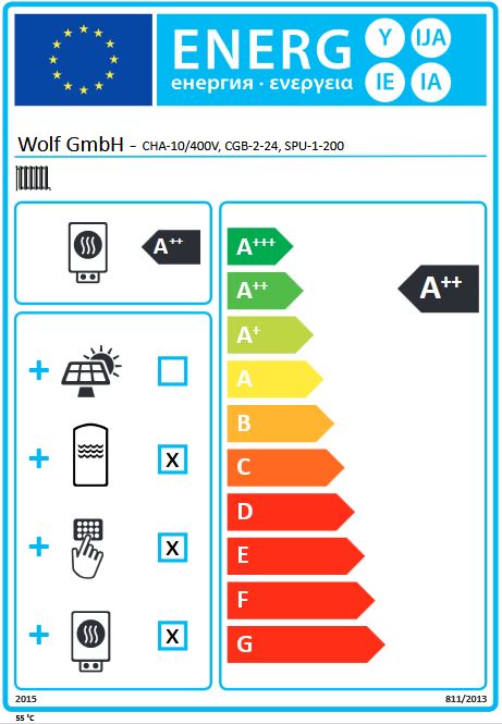 Wolf Hybrid Paket Gasbrennwert CGB-2-24 Wärmepumpe CHA-10/400 Speicher SEW-1-300